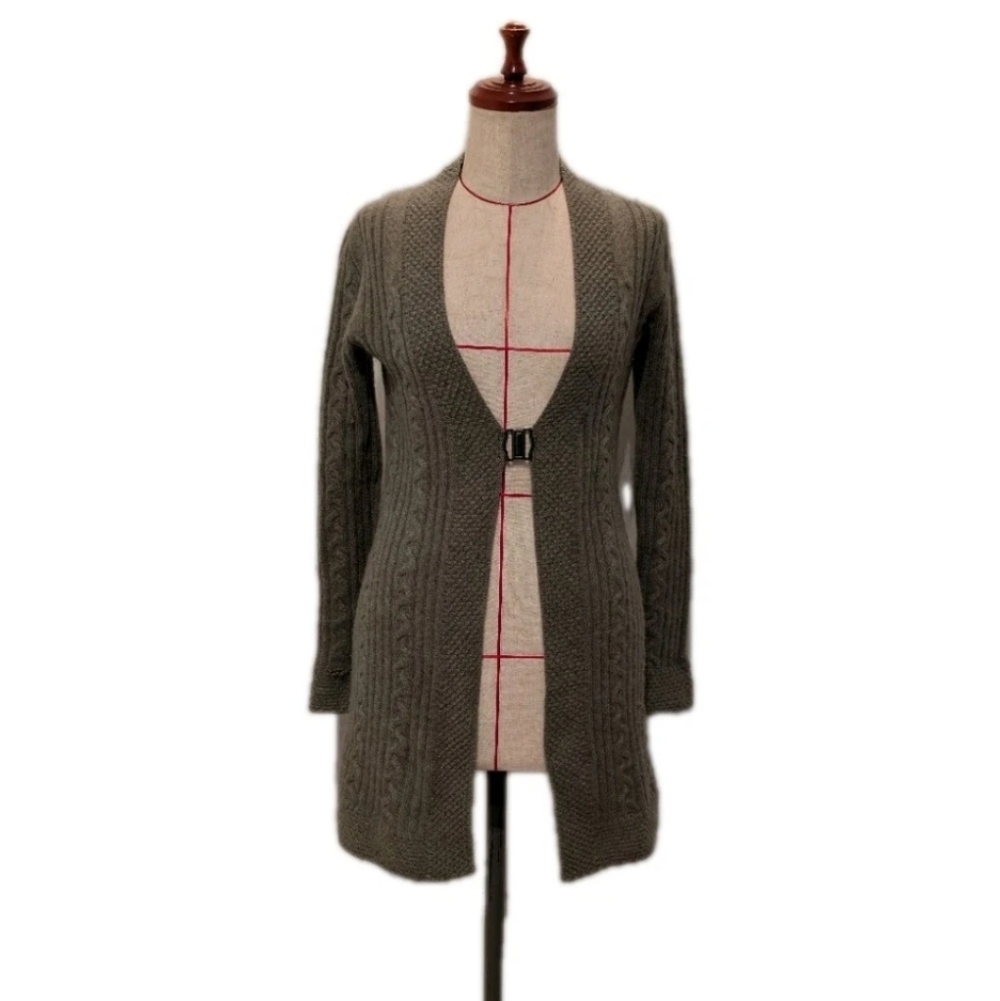 Womens Raffi Size S Cashmere  Pure Cashmere Knit Cardigan Cable Belt Buckle